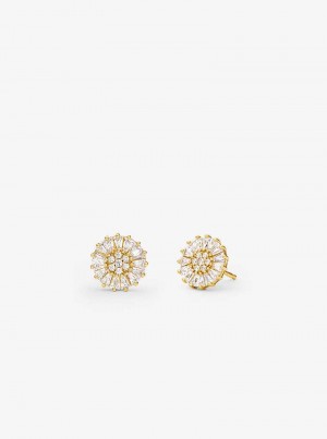 Michaelkors Precious Metal-Plated Sterling Silver Pavé Stud Zlaté | SN-MK27785