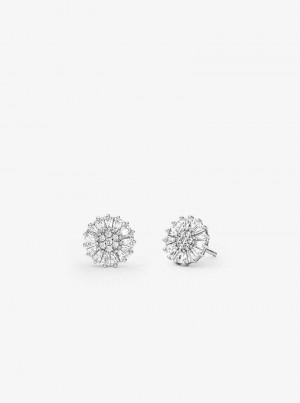 Michaelkors Precious Metal-Plated Sterling Silver Pavé Stud Stříbrné | SN-MK27787