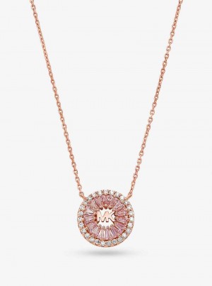 Michaelkors Precious Metal-Plated Sterling Silver Pavé Halo Růžové Zlaté | SN-MK27789