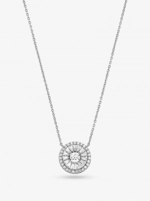 Michaelkors Precious Metal-Plated Sterling Silver Pavé Halo Stříbrné | SN-MK27799