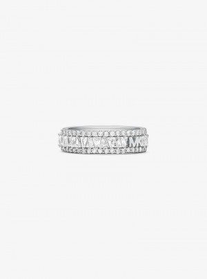 Michaelkors Precious Metal-Plated Sterling Silver Pavé Stříbrné | SN-MK27840