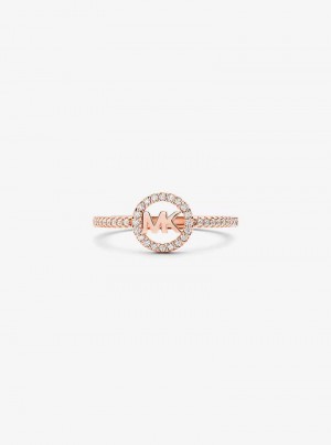 Michaelkors Precious Metal Plated Sterling-Silver Logo Růžové Zlaté | SN-MK27838