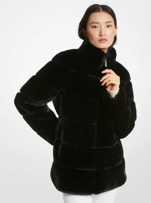 Michaelkors Quilted Faux Fur Černé | SN-MK26635