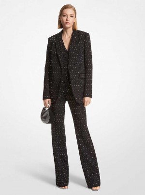 Michaelkors Rhinestud Stretch Crepe Černé | SN-MK26643