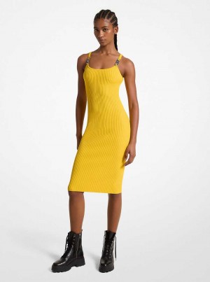 Michaelkors Ribbed Stretch Knit Midi Tank Žluté | SN-MK26734