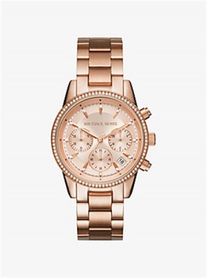 Michaelkors Ritz Rose Gold-Tone Watch Růžové Zlaté | SN-MK28412