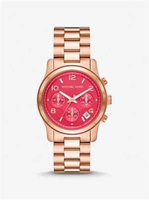 Michaelkors Runway Rose Gold-Tone Watch Růžové Zlaté | SN-MK28394