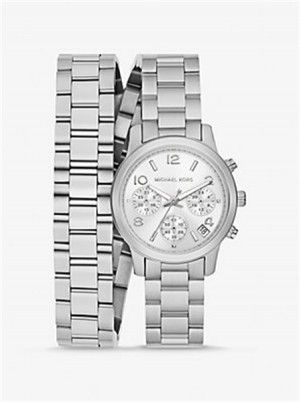 Michaelkors Runway Silver-Tone Wrap Watch Stříbrné | SN-MK28429