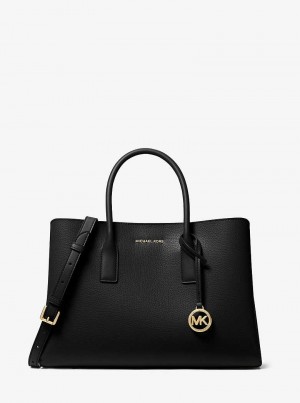 Michaelkors Ruthie Large Pebbled Leather Černé | SN-MK27280