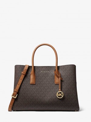 Michaelkors Ruthie Large Signature Logo Hnědé | SN-MK27284