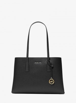 Michaelkors Ruthie Medium Pebbled Leather Černé | SN-MK26780