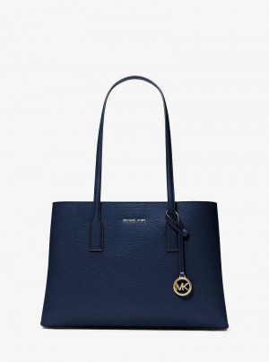 Michaelkors Ruthie Medium Pebbled Leather Tmavě Blankyt | SN-MK26782