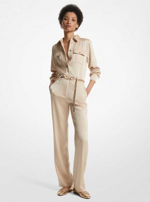 Michaelkors Satin Belted Hnědožlutý | SN-MK26729