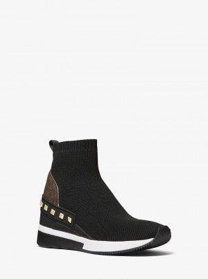 Michaelkors Skyler Studded Stretch Knit Sock Černé | SN-MK27459