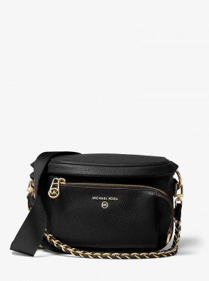 Michaelkors Slater Medium Pebbled Leather Černé | SN-MK27169