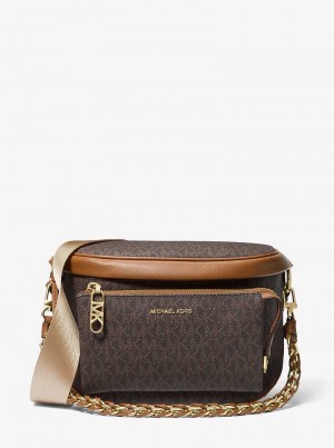 Michaelkors Slater Medium Signature Logo Hnědé | SN-MK27249