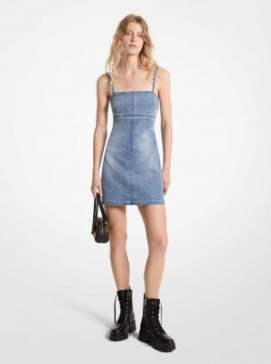 Michaelkors Stretch Denim Mini Blankyt Blankyt Světle Modré | SN-MK26657