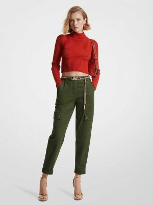 Michaelkors Stretch Organic Cotton Tmavě Zelene | SN-MK26551