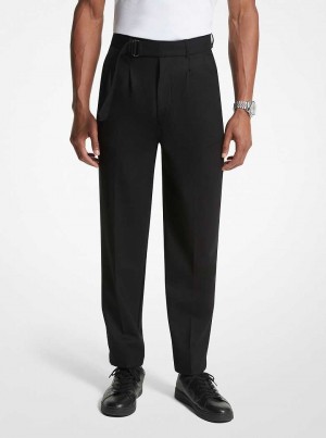 Michaelkors Stretch Wool Flannel Belted Černé | SN-MK28024