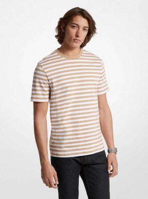 Michaelkors Striped Pima Cotton Hnědožlutý | SN-MK27944