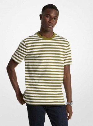 Michaelkors Striped Pima Cotton Zelene | SN-MK27924