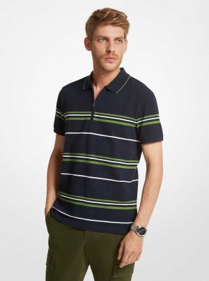 Michaelkors Striped Textured Cotton Blend Blankyt | SN-MK27973