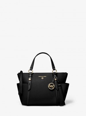 Michaelkors Sullivan Small Saffiano Leather Top-Zip Černé | SN-MK26892
