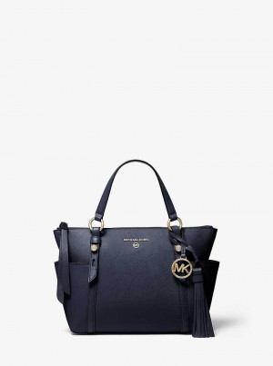 Michaelkors Sullivan Small Saffiano Leather Top-Zip Tmavě Blankyt | SN-MK26894