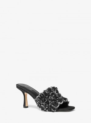 Michaelkors Tessa Frayed Denim Černé | SN-MK27554