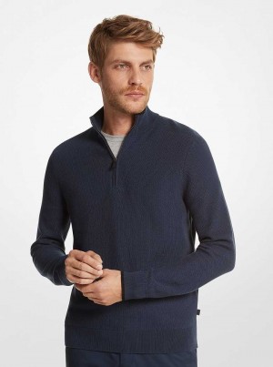 Michaelkors Textured Cotton Half-Zip Blankyt | SN-MK28061