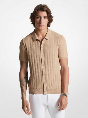 Michaelkors Textured Cotton Hnědožlutý | SN-MK28056