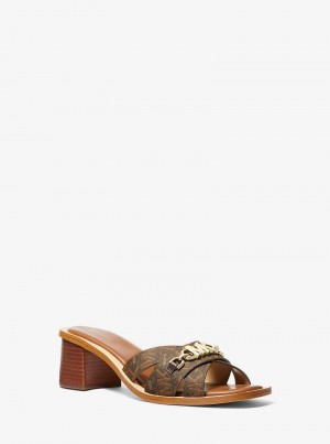 Michaelkors Tiffanie Empire Signature Logo Hnědé | SN-MK27515