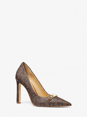Michaelkors Tiffanie Empire Signature Logo Hnědé | SN-MK27641
