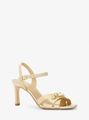 Michaelkors Tiffanie Metallic Leather Zlaté | SN-MK27524