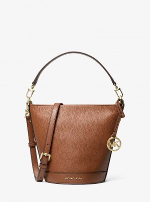 Michaelkors Townsend Small Pebbled Leather Hnědé | SN-MK26828
