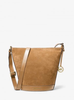 Michaelkors Townsend Topstitched Suede Hnědé | SN-MK27252