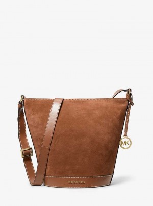 Michaelkors Townsend Topstitched Suede Hnědé | SN-MK27253