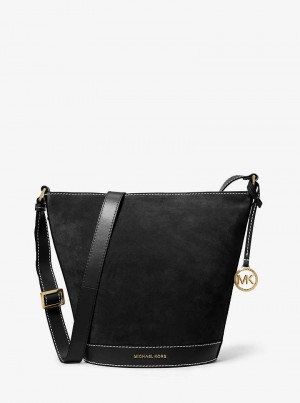 Michaelkors Townsend Topstitched Suede Černé | SN-MK27251