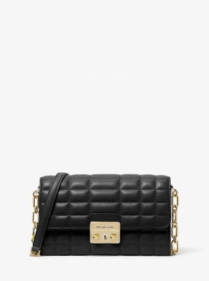 Michaelkors Tribeca Large Leather Convertible Černé | SN-MK27130
