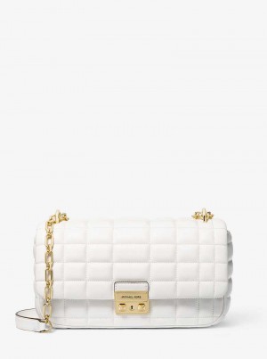 Michaelkors Tribeca Large Quilted Leather Bílé | SN-MK26995