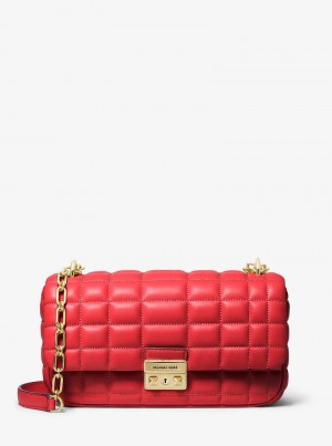 Michaelkors Tribeca Large Quilted Leather Červené | SN-MK26997