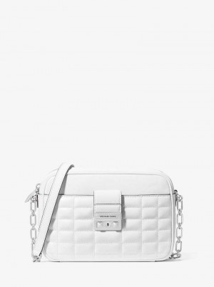 Michaelkors Tribeca Medium Quilted Leather Bílé | SN-MK27278