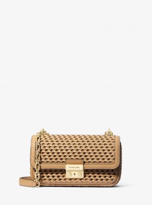 Michaelkors Tribeca Small Hand-Woven Leather Hnědé | SN-MK26938