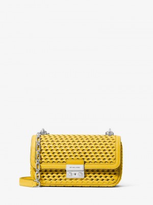 Michaelkors Tribeca Small Hand-Woven Leather Žluté | SN-MK26944