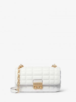 Michaelkors Tribeca Small Quilted Leather Bílé | SN-MK26942