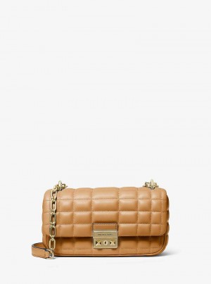 Michaelkors Tribeca Small Quilted Leather Hnědé | SN-MK26943