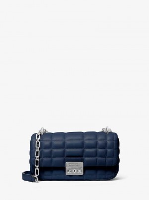 Michaelkors Tribeca Small Quilted Leather Tmavě Blankyt | SN-MK26946