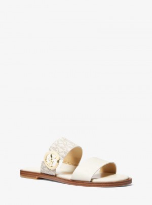 Michaelkors Vera Leather and Signature Logo Světle Žluté | SN-MK27674
