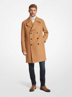 Michaelkors Wool Blend Double-Breasted Tmavě Hnědé | SN-MK28066