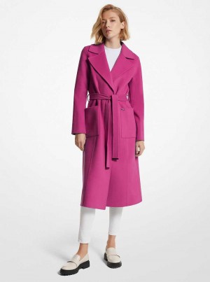 Michaelkors Wool Blend Trench Fuchsie | SN-MK26599